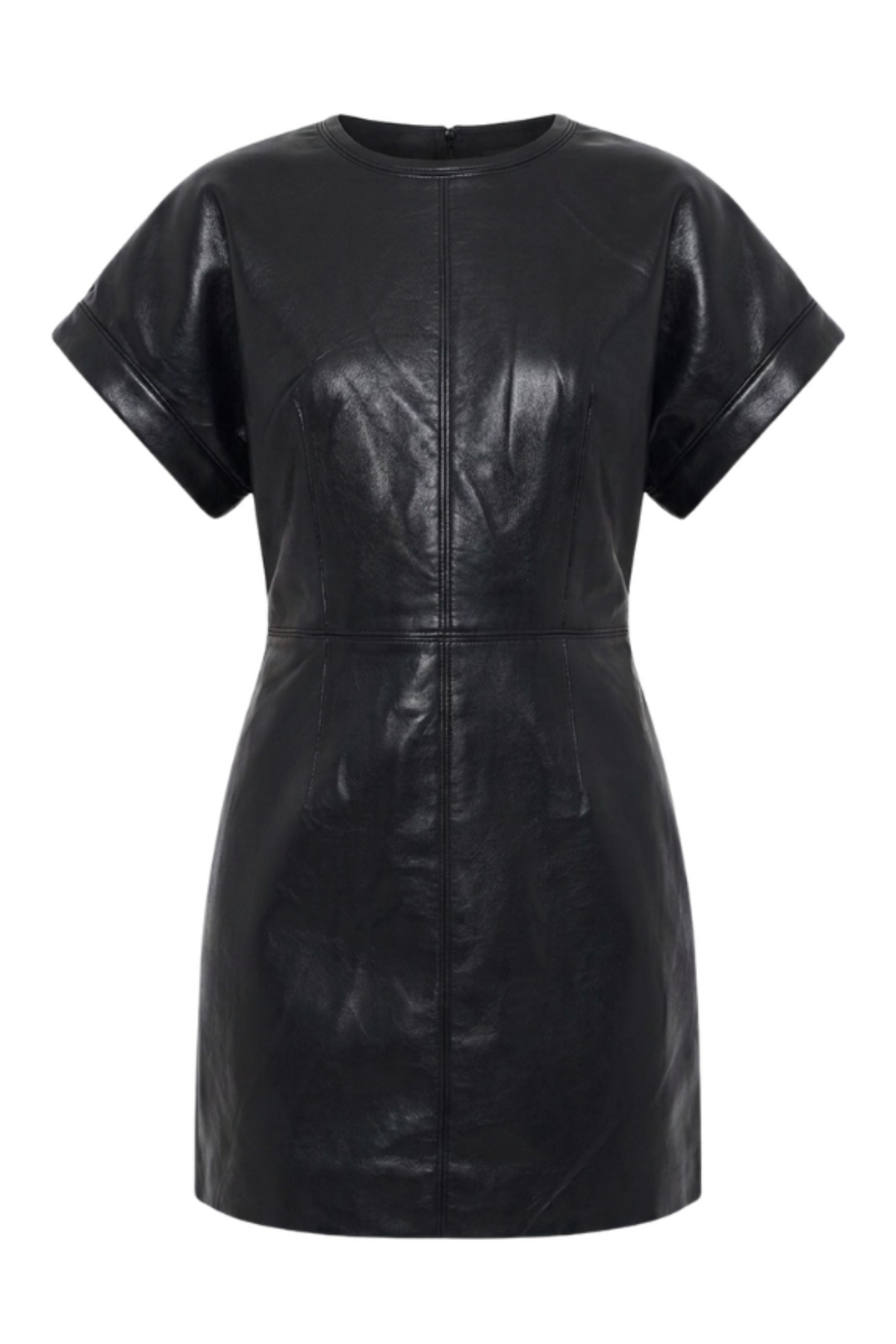 Anine Bing Zelie Dress: Svart återvunnet läder