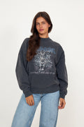 Miles Sweatshirt Leopard Muse - Tvättad Svart