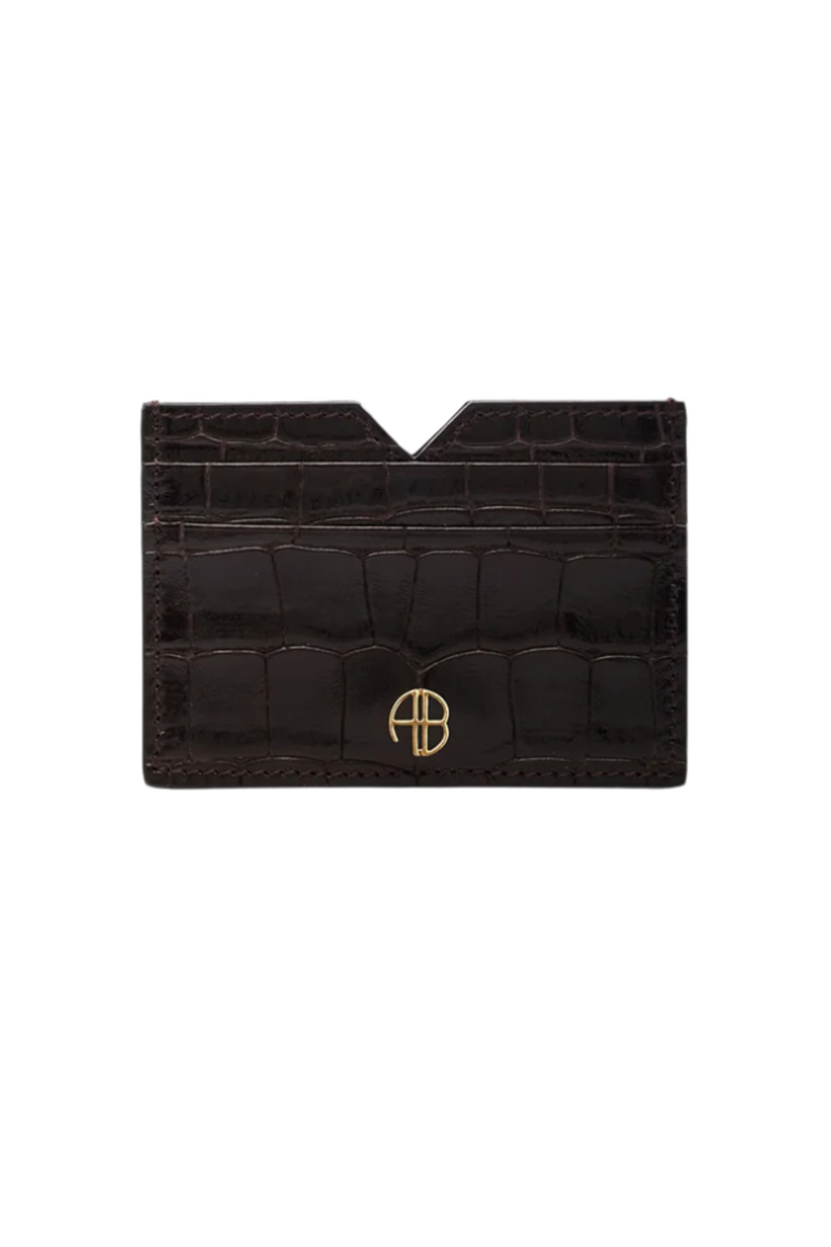 Calli Card Holder Embossed - Dark Brown