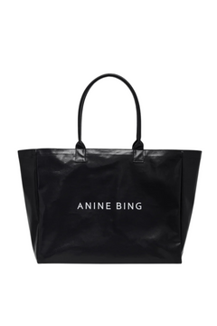 Leo Coated Canvas Tote - Black