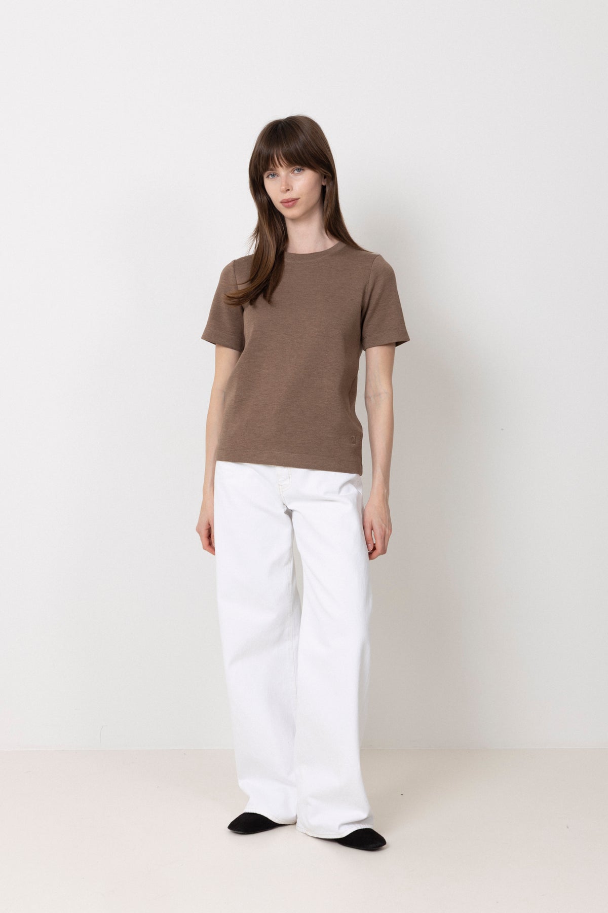 Vincentiw Melange Karmen T-Shirt - Coffee Quartz Melange