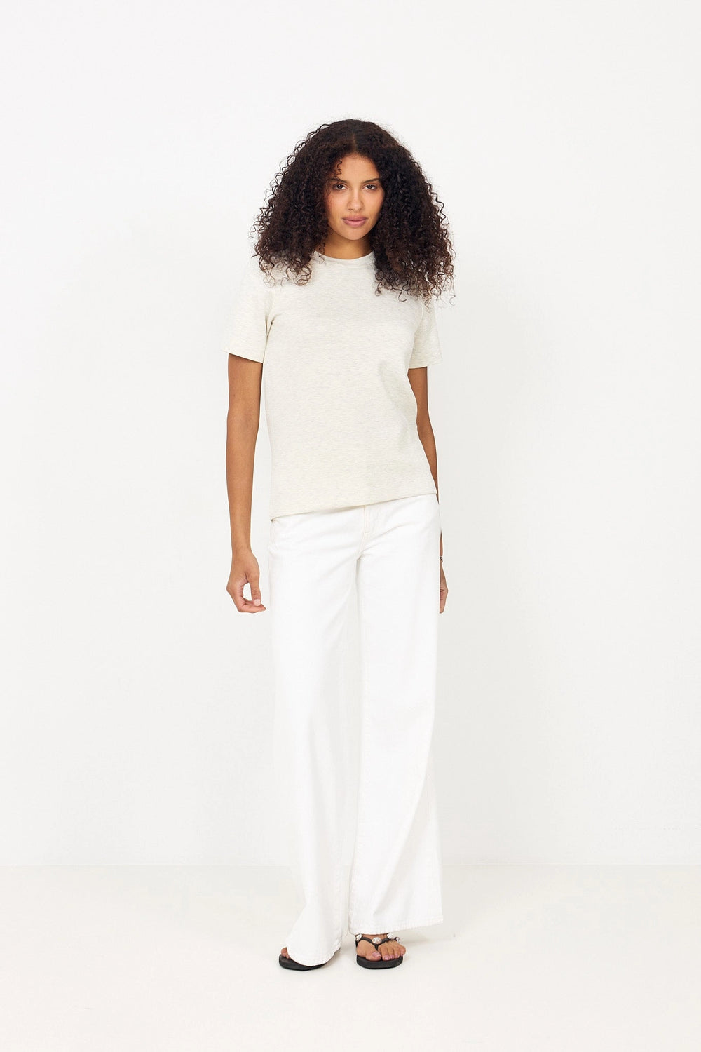 Vincentiw Melange Karmen T-Shirt - Ecru