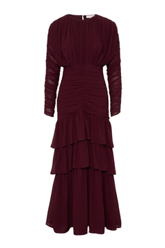 Jessie Long Sleeve Maxi Dress - Burgundy