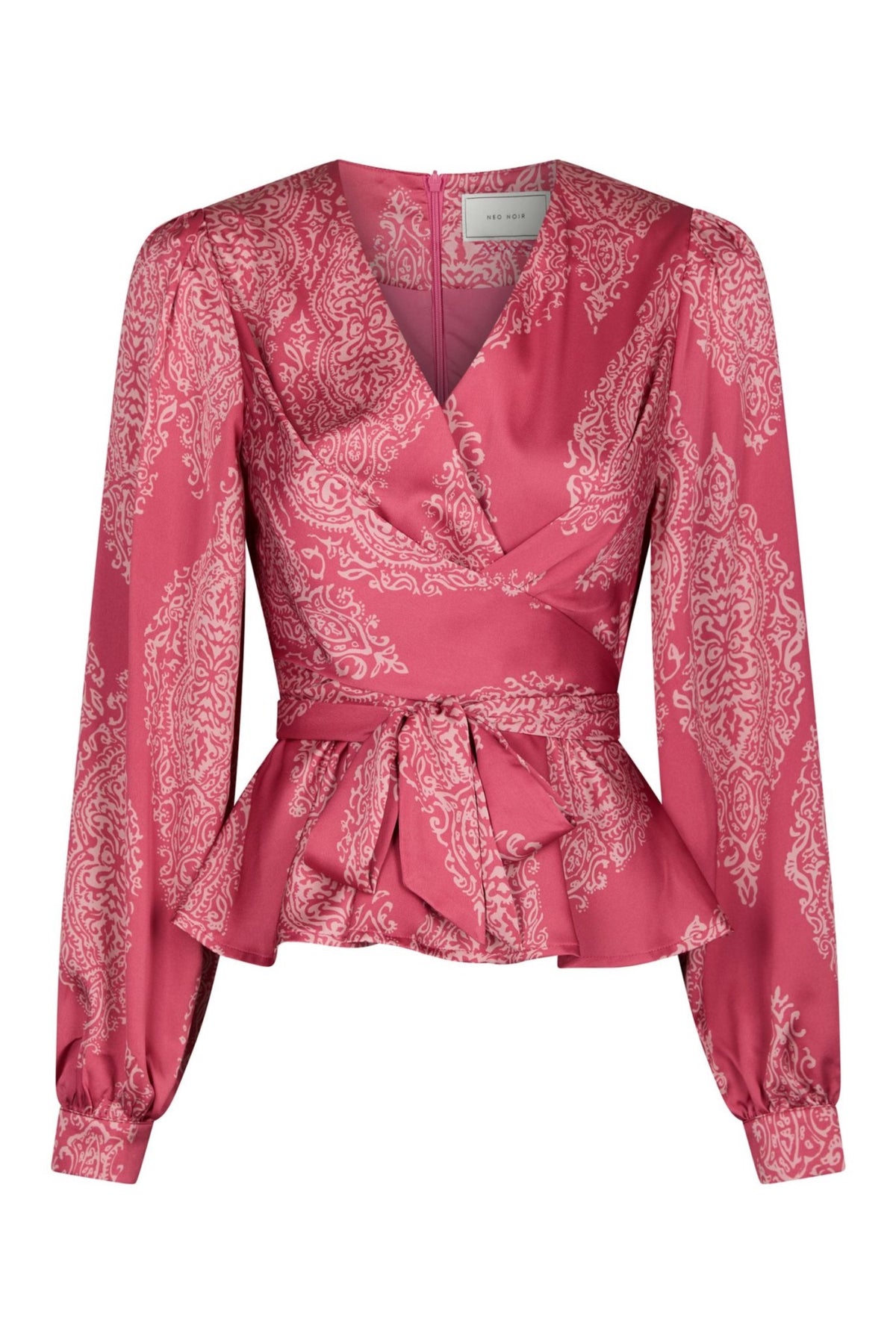 Rista Paisley Drop Blus - Cherry Pink