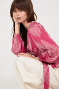 Rista Paisley Drop Blus - Cherry Pink