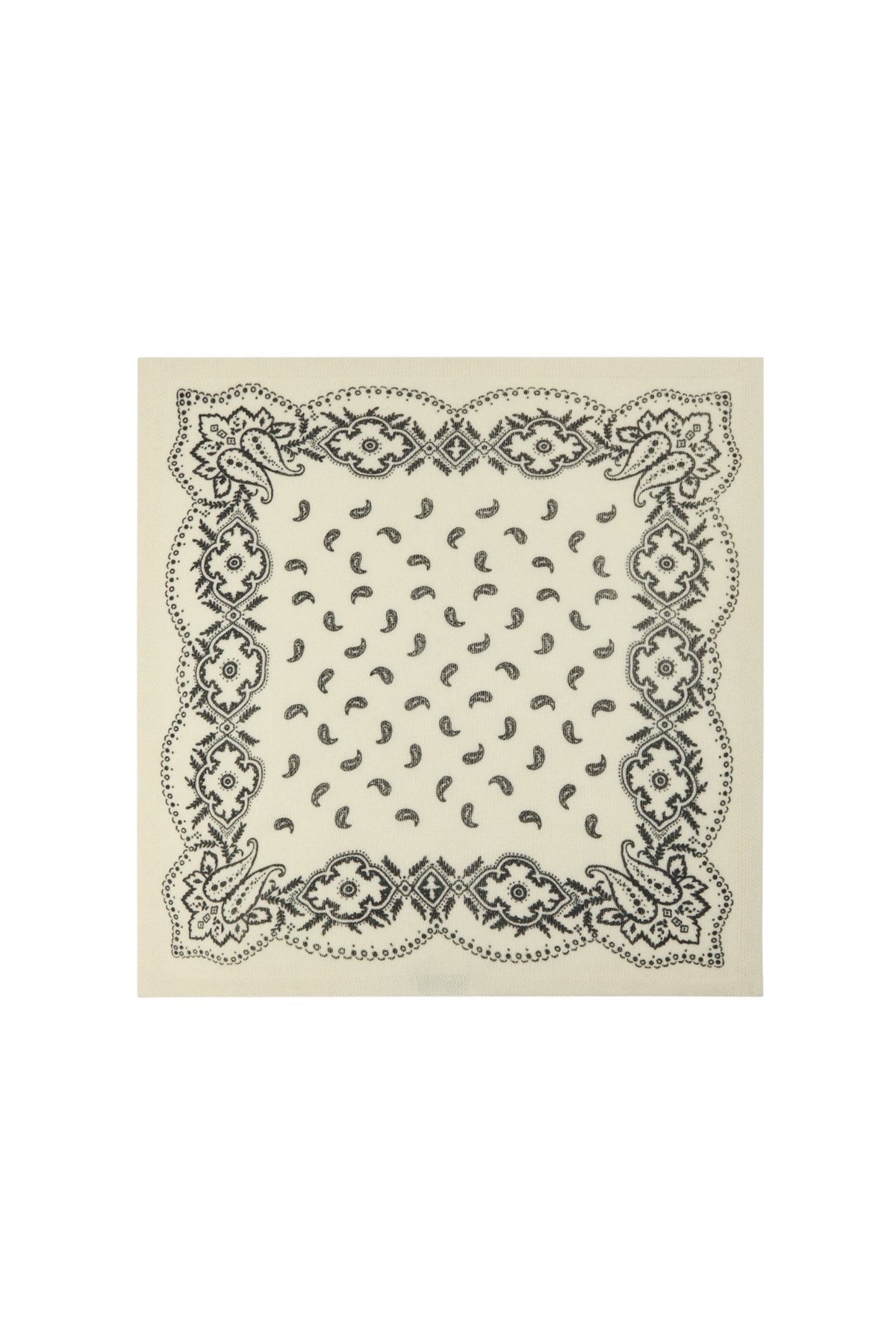 Adelina Paisley Knit Scarf - Off White