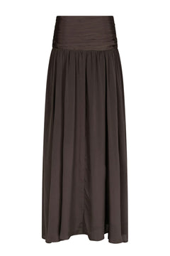 Morien Woven Maxi Skirt - Dark Brown
