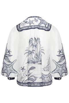 Long Sleeve Blouse - Coast Scarf Off-White