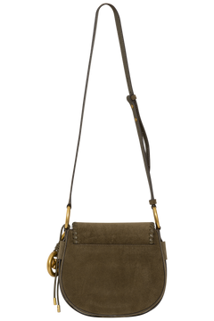 Josie Medium Whipstitched Suede Saddle Bag - Loden
