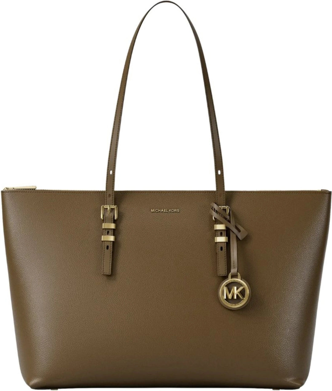 Quinn Large Pebbled Leather Tote Bag - Loden
