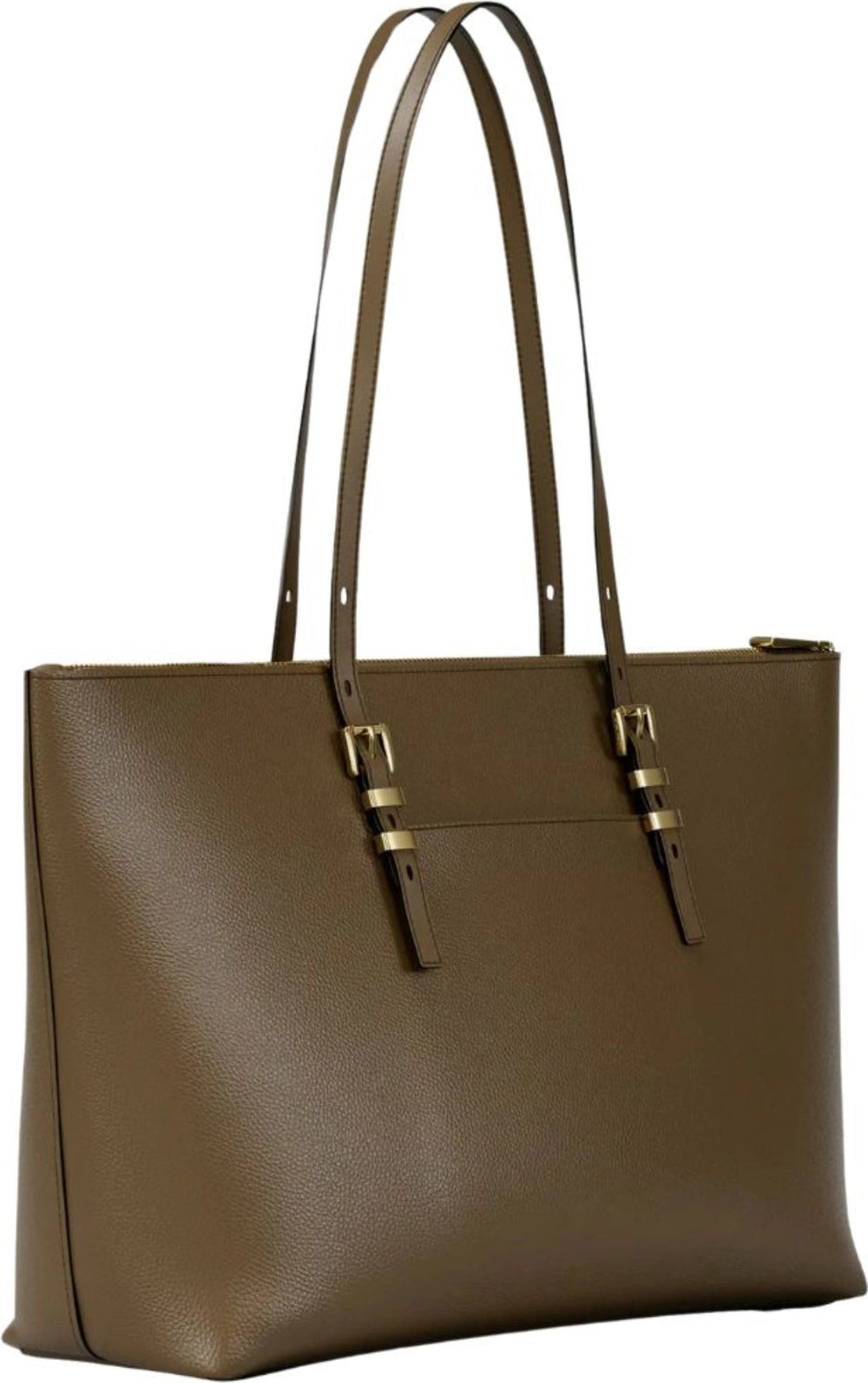 Quinn Large Pebbled Leather Tote Bag - Loden