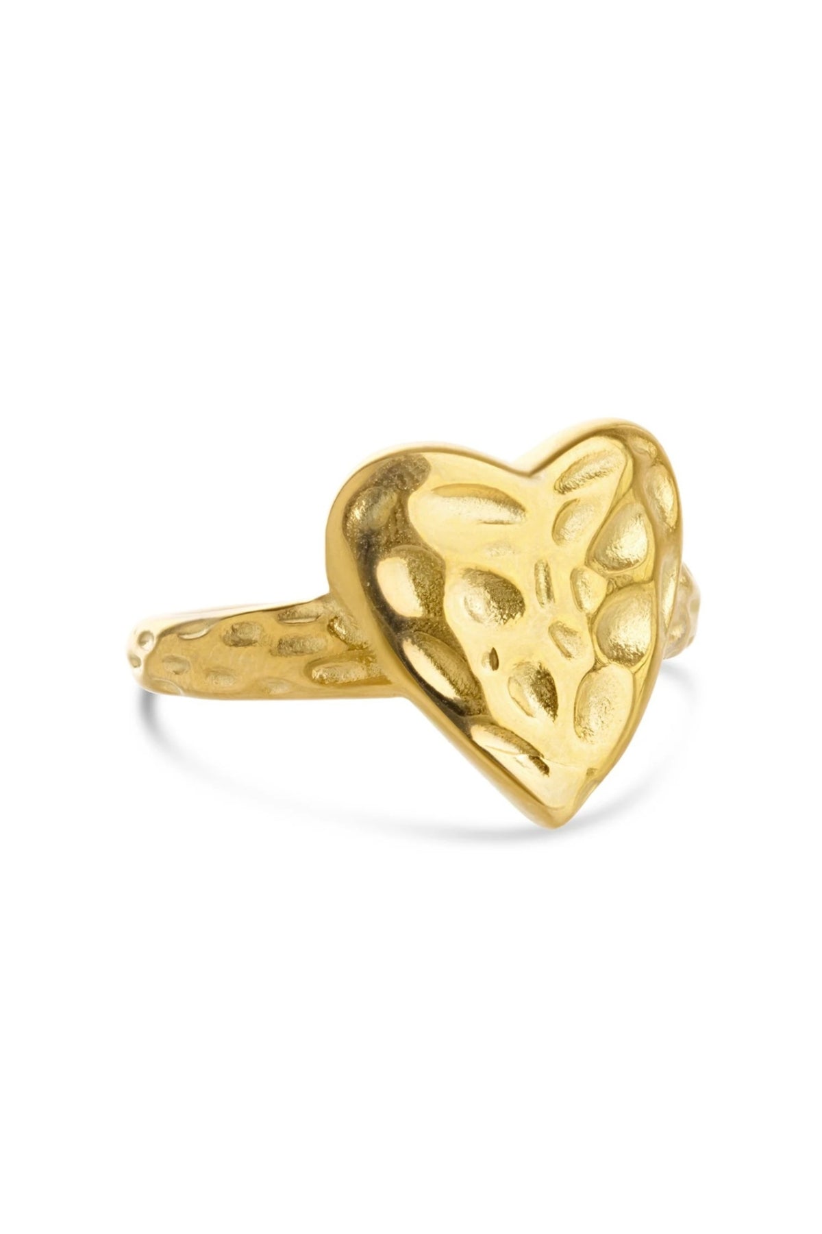 Lovi Hammered Heart Ring - Gold