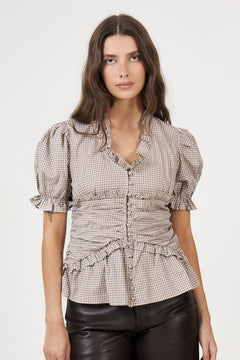 Arielic Blouse - Brown Checks