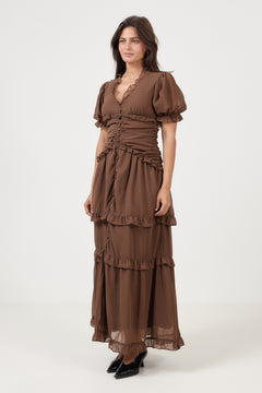 Arielic Long Dress - Dark Brown