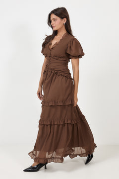 Arielic Long Dress - Dark Brown