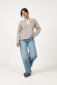 Elmer Polo Shirt - Brown Stripe