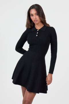 Aslaug Knit Mini Dress - Black