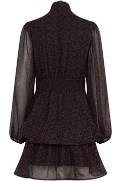 Jadine Wave Mini Dress - Black/red