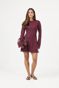 Sequins Mini Flared Dress - Winetasting