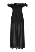 Crepe Maxi Flower Dress - Svart