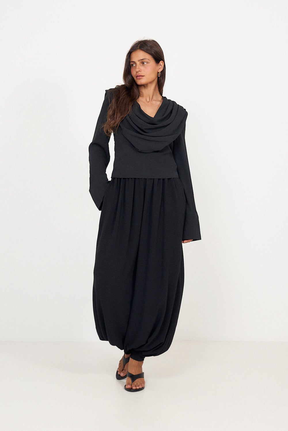 Draped Blouse - Black