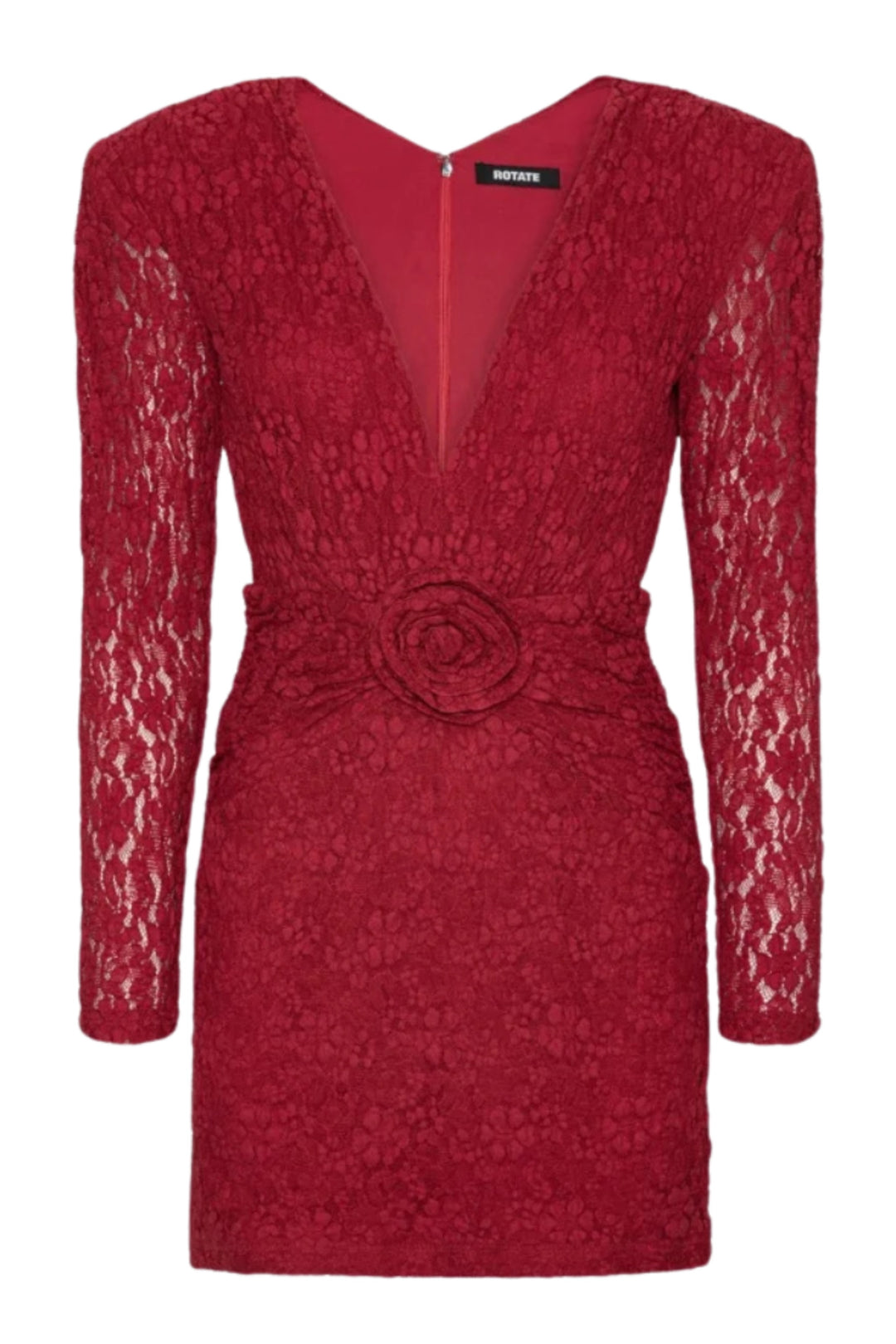 Lace V-Neck Mini Dress - Scooter Red