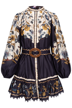 Golden Nature Mini Dress - Navy Blue
