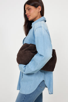Suede Clutch Bag - Chocolate Torte