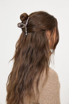 Fiora Luster Celabrina Hair Claw - Chocolate Brown