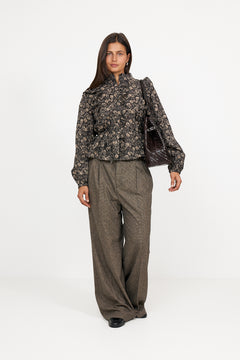 Maya Blouse - Beige Botanic