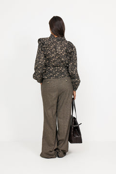 Maya Blouse - Beige Botanic