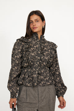 Maya Blouse - Beige Botanic