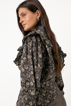 Maya Blouse - Beige Botanic