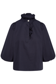 Ella Blouse - Marine Poplin