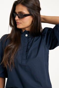 Ella Blouse - Marine Poplin