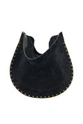 Oskan Hobo Soft Suede Leather Studded - Black