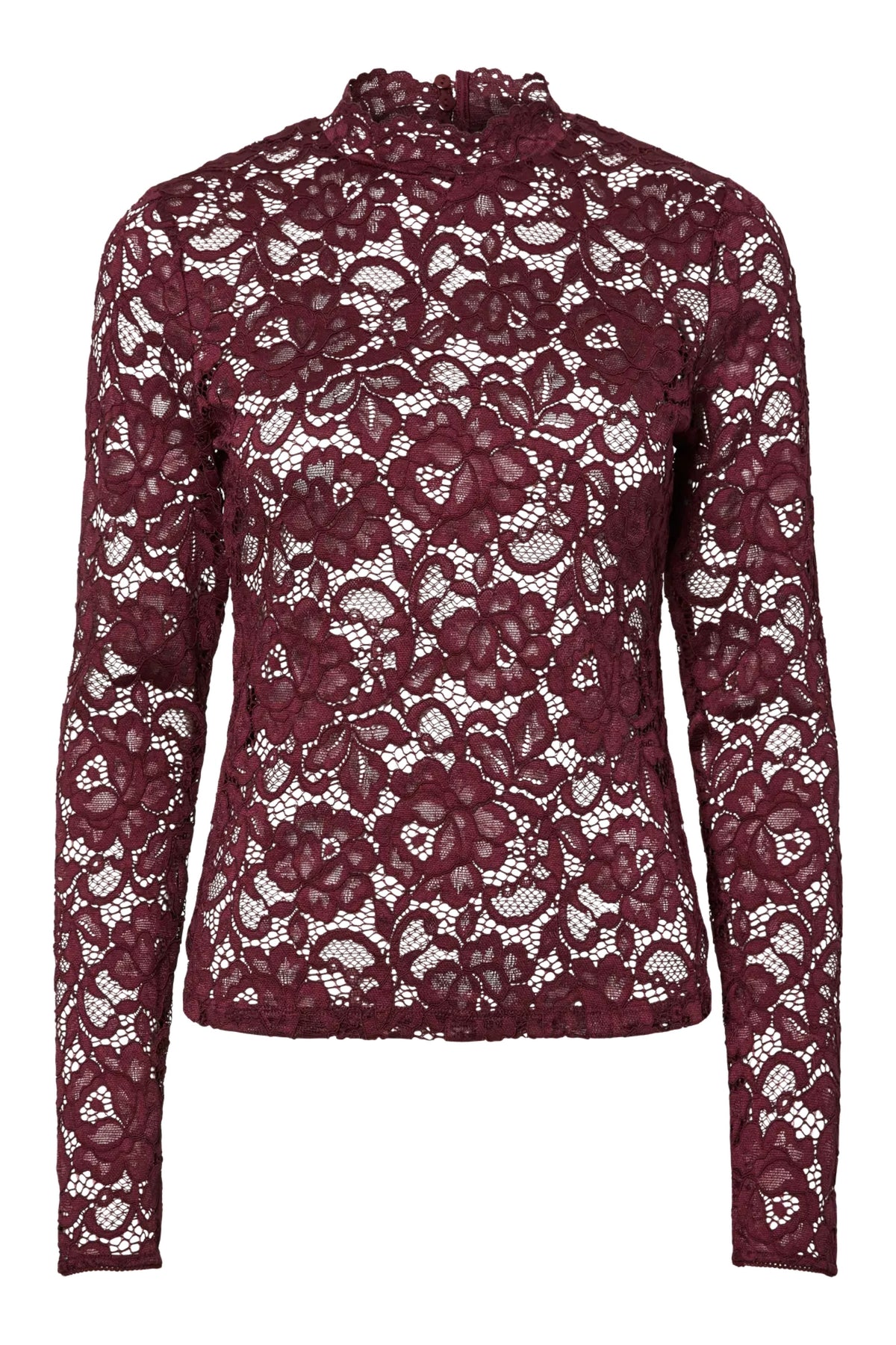 Yaslacey Ls Lace Top S - Port Royale