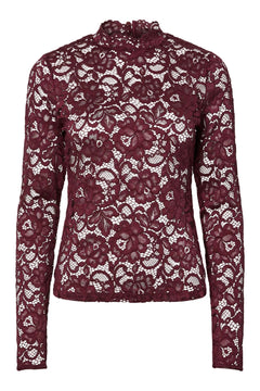 Yaslacey Ls Lace Top S - Port Royale
