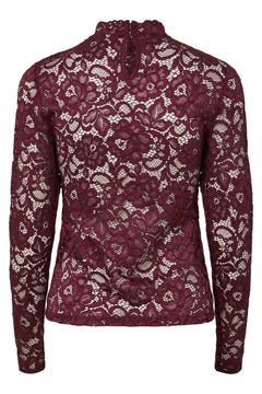 Yaslacey Ls Lace Top S - Port Royale