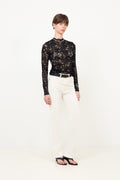 Yaslacey Ls Lace Top S - Svart