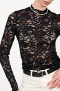 Yaslacey Ls Lace Top S - Svart