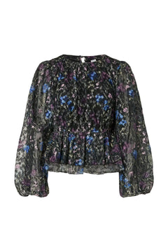 Yasleanna Ls Top S. - Show - Black Purple/blue Roses