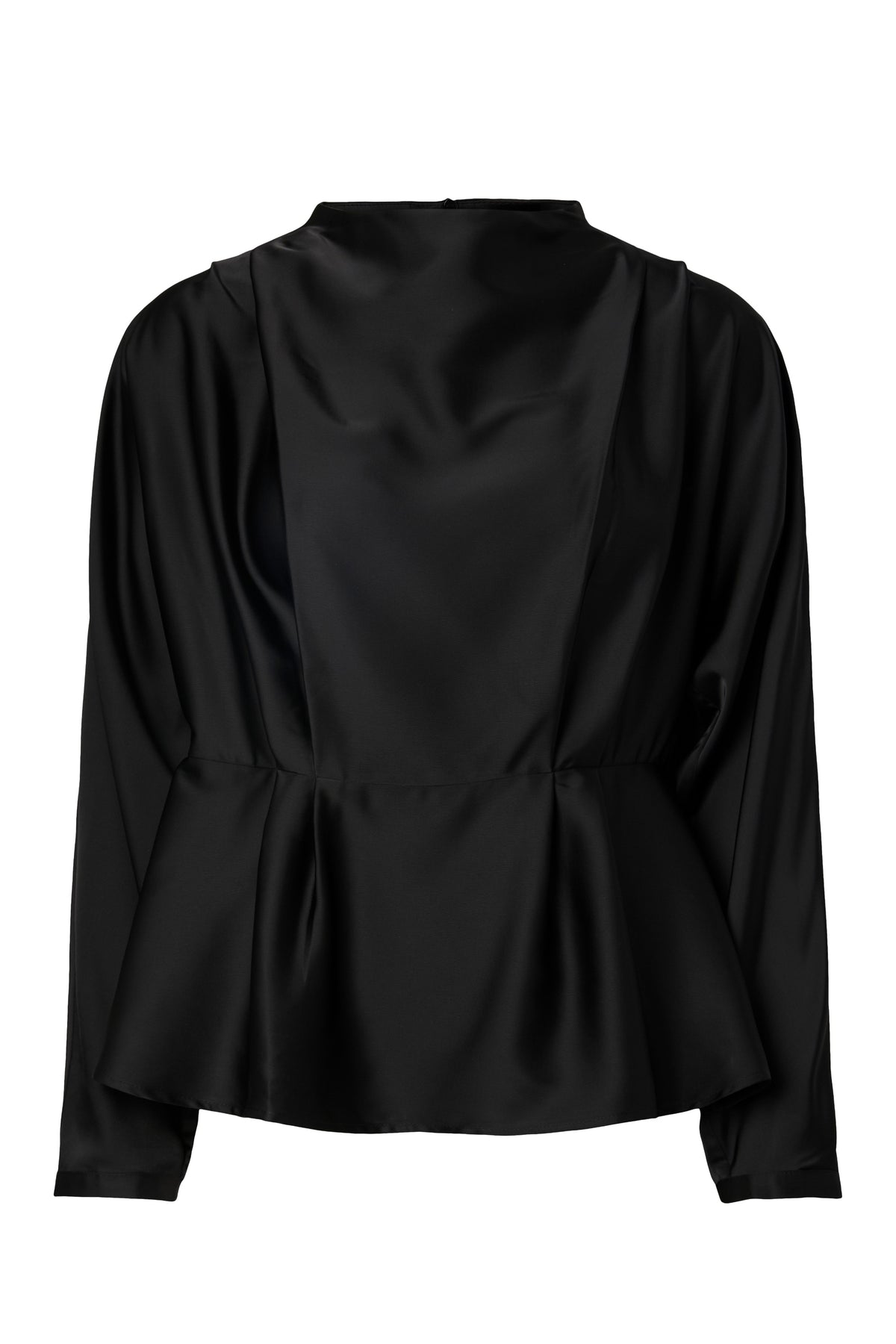Yaspella Ls Funnel Neck Top S. Noos - Black