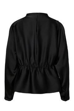 Yaspella Ls Funnel Neck Top S. Noos - Black