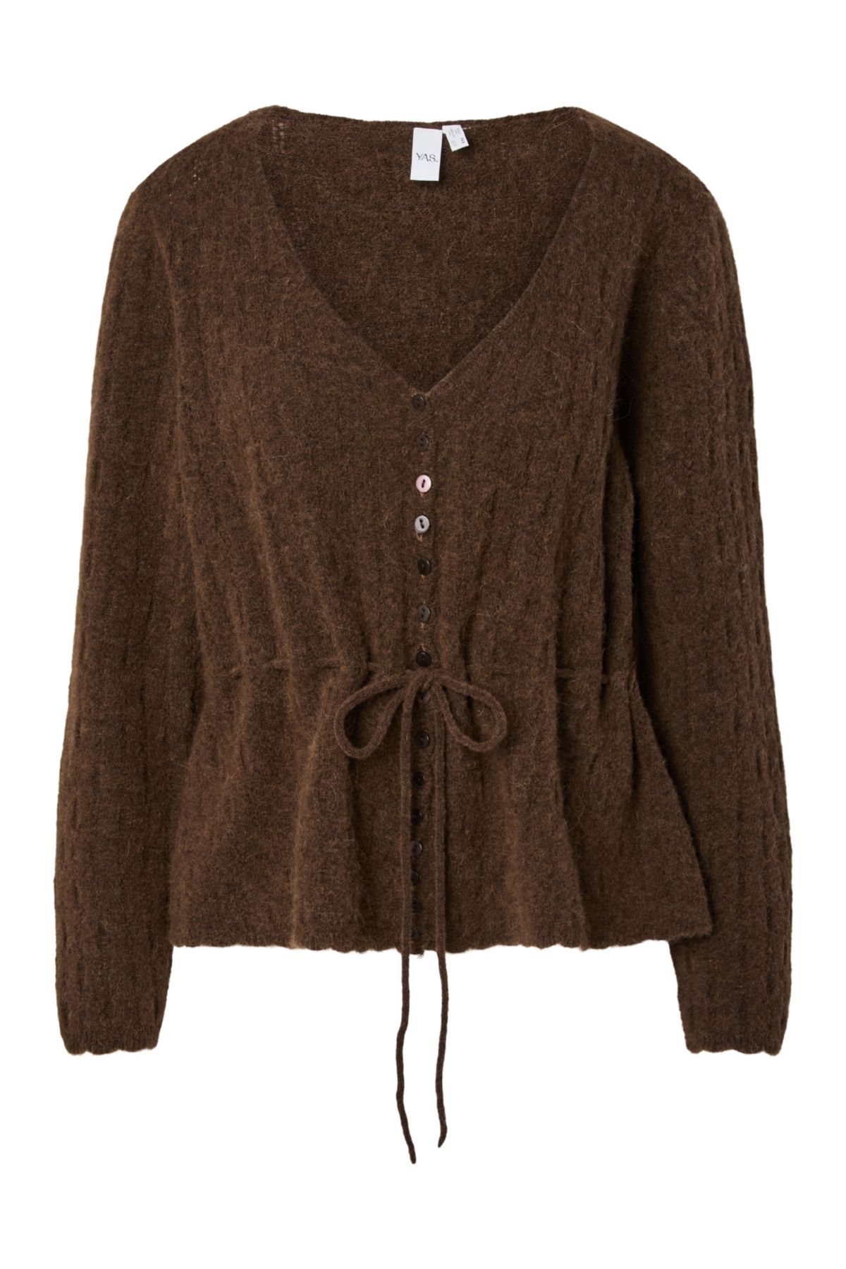 Yasmellis Ls Alpaca Blend Knit Cardigan - Carafe Melange