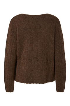 Yasmellis Ls Alpaca Blend Knit Cardigan - Carafe Melange
