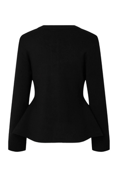 Yaspimi Ls Peplum Knit Cardigan S. - Black