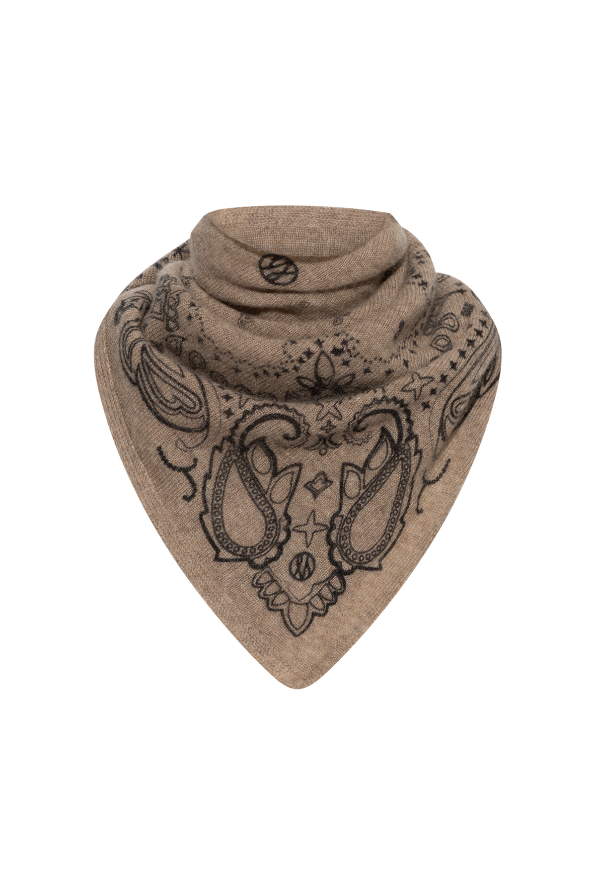 Paisley Scarf - Cappuccino & Black