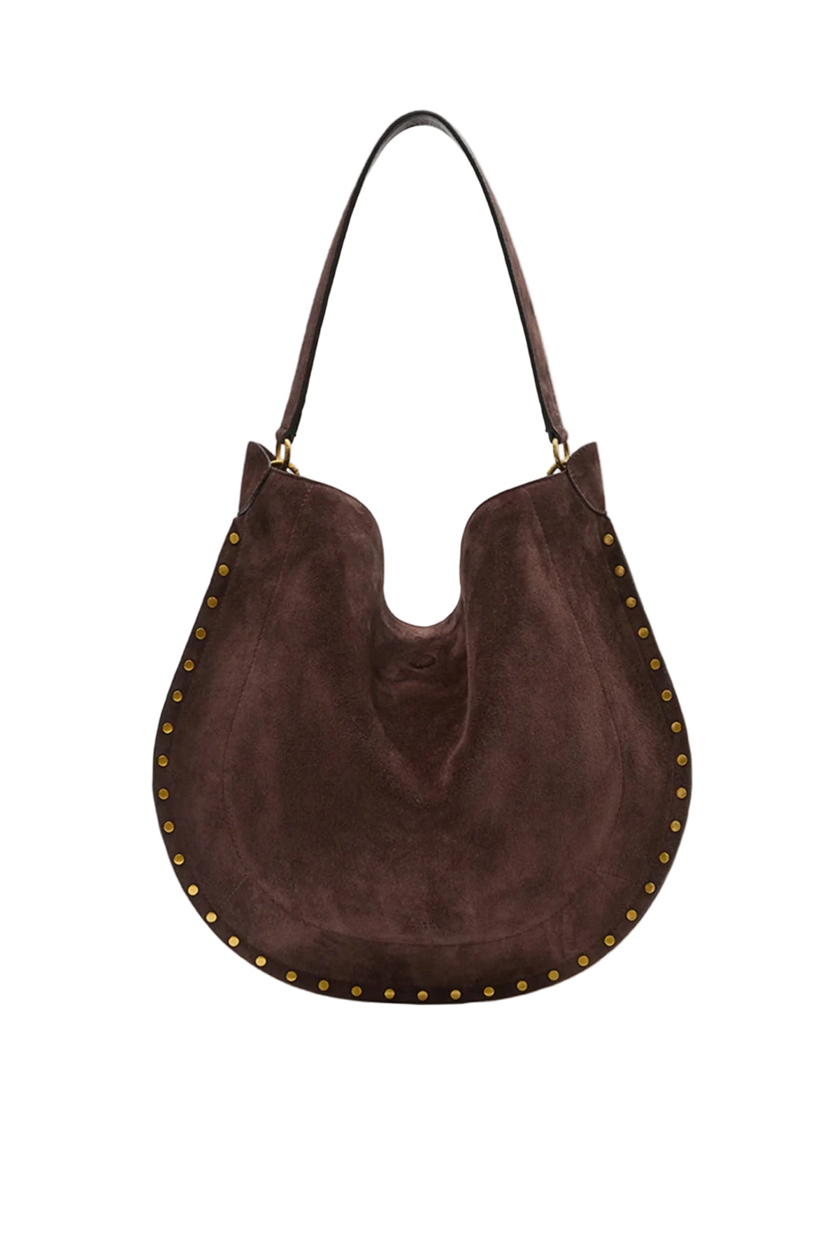 Oskan Hobo Soft Suede Leather Studded - Coffee