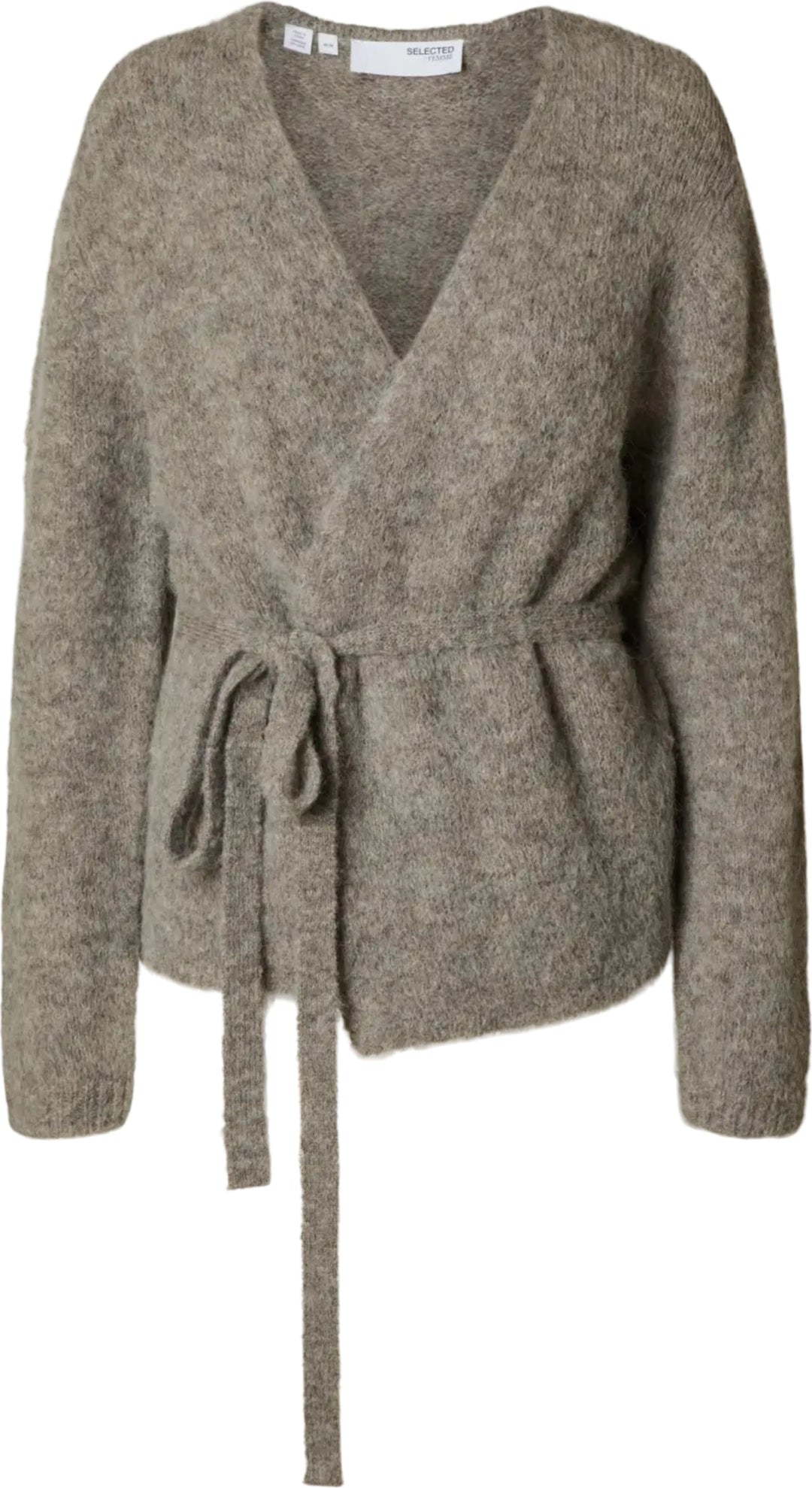 Gabriella Ls Knit Belt Cardigan - Steel Gray